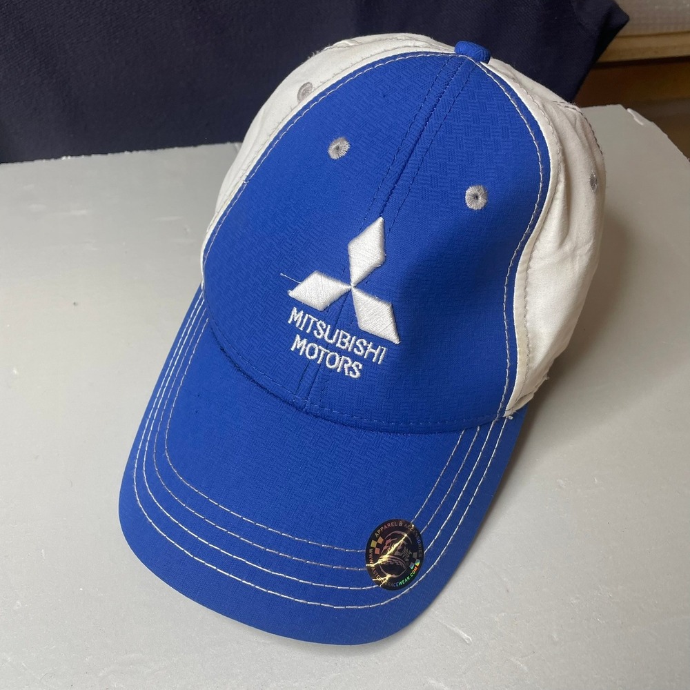 Mitsubishi‎ Motors Baseball Cap Blue White Embroidered Logo Fit Edge